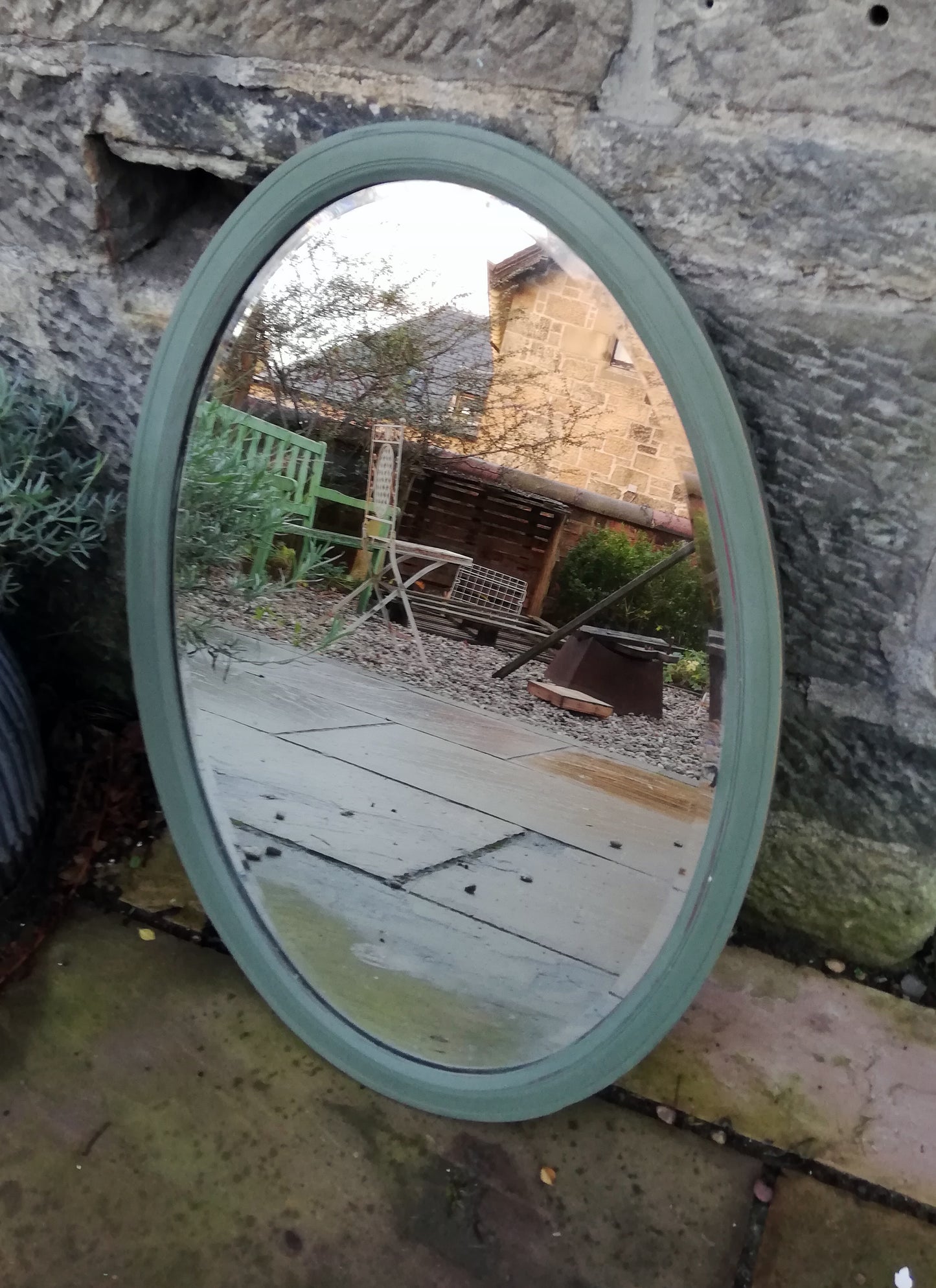 Custom Listing for Suzie Vintage mirror painted in Fusion Mineral Paint Bayberry.