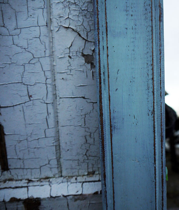 Shabby Chic Vintage rectangular wooden mirror with shelf in Miss Mustard Seed Milk paint. I mixed a custom blend of Eulalies Sky and Grain Sack to create this beautiful sift blue. The mirror had been sanded back and sealed with hemp oil and dark wax.