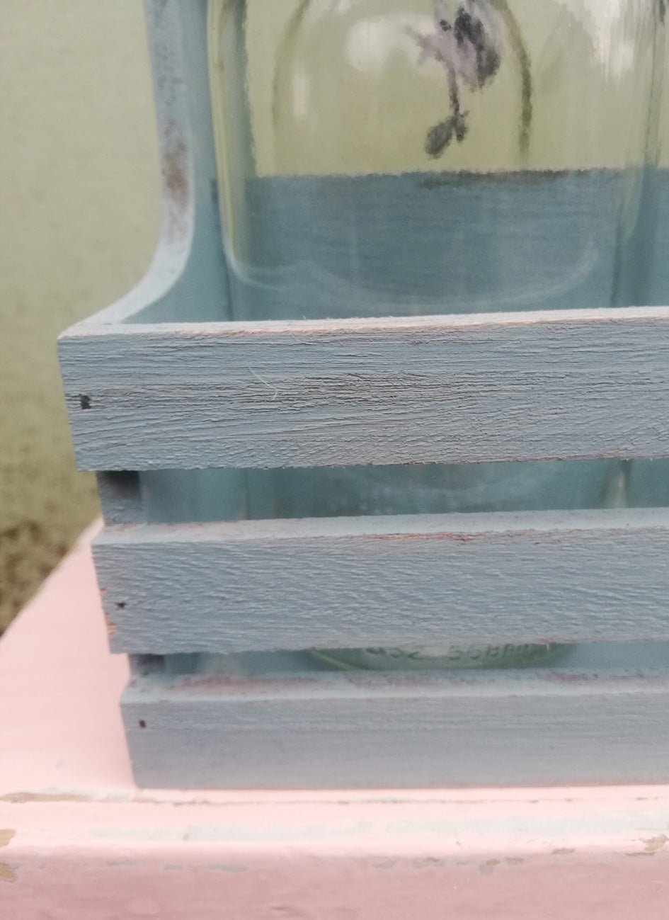 Wooden Bottle Carrier / table caddy painted to order