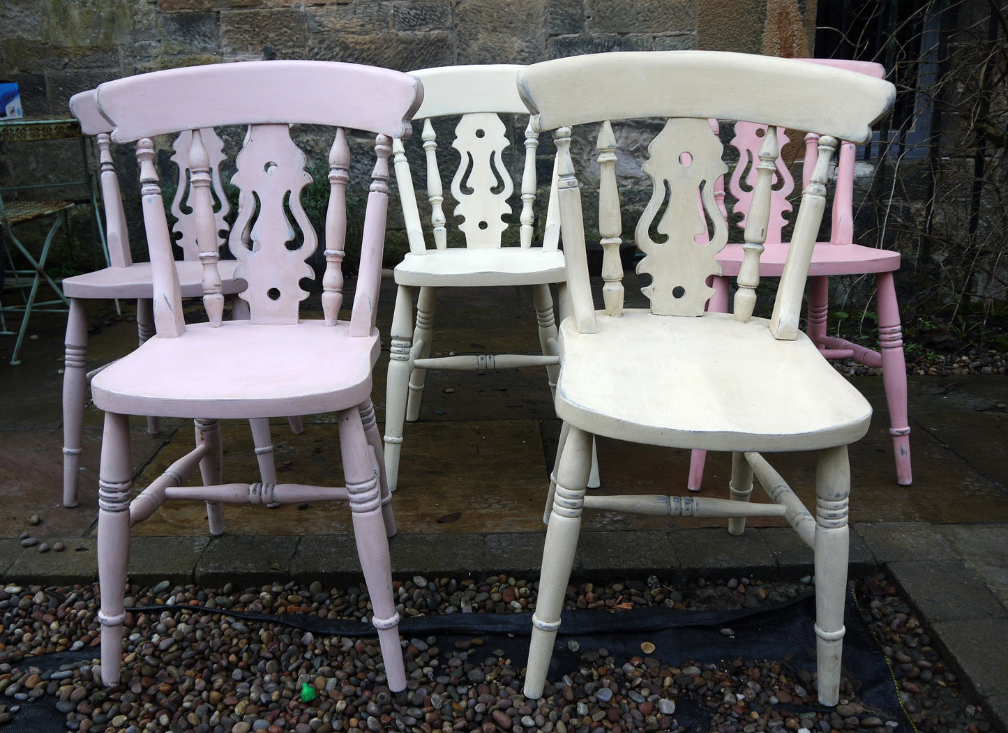 Mismatch vintage dining chairs painted to order in Annie Sloan Chalk Paint