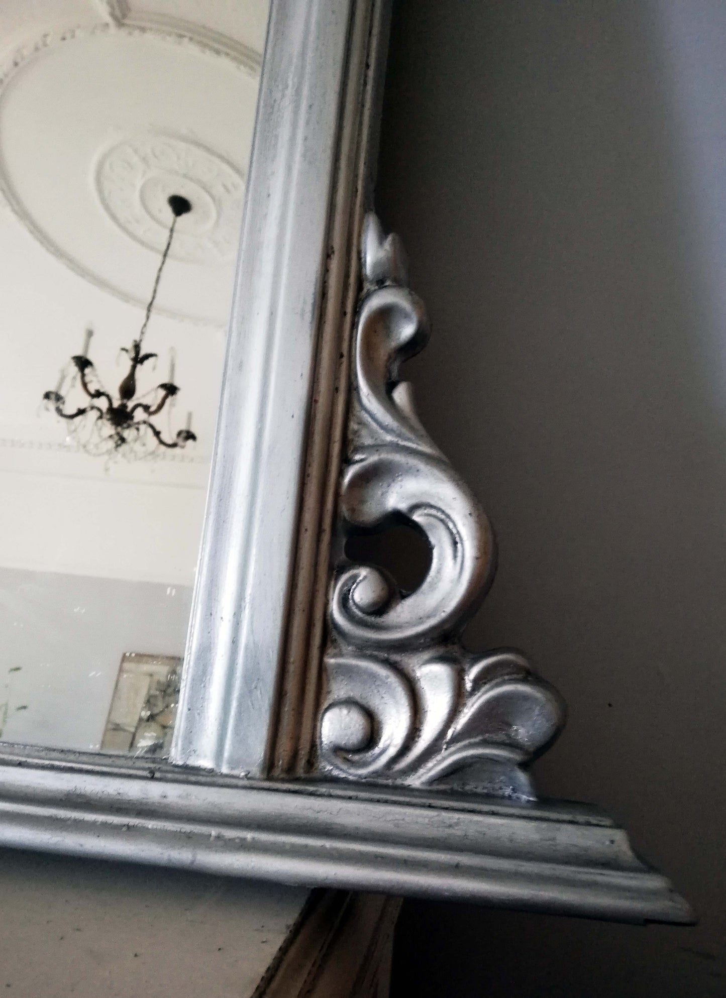 Custom listing for Jane crackle glazed silver mirror