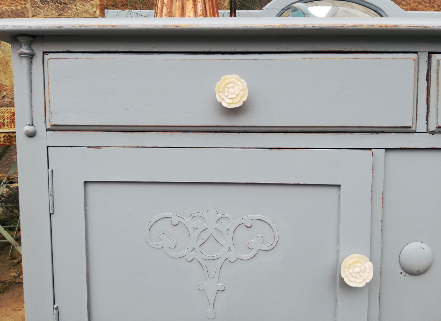 hand painted sideboard in miss mustard seed milk paint