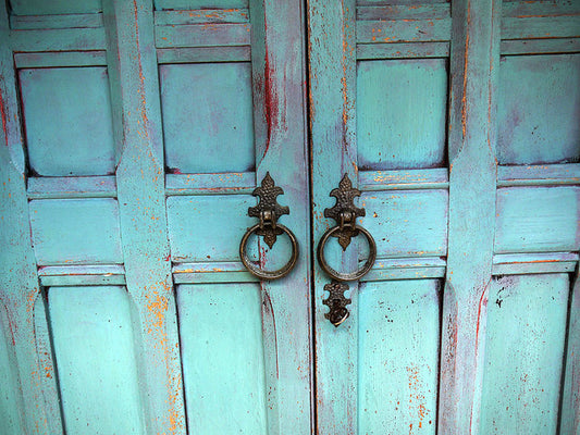 hand painted vintage wardrobe in miss mustard seed milk paint