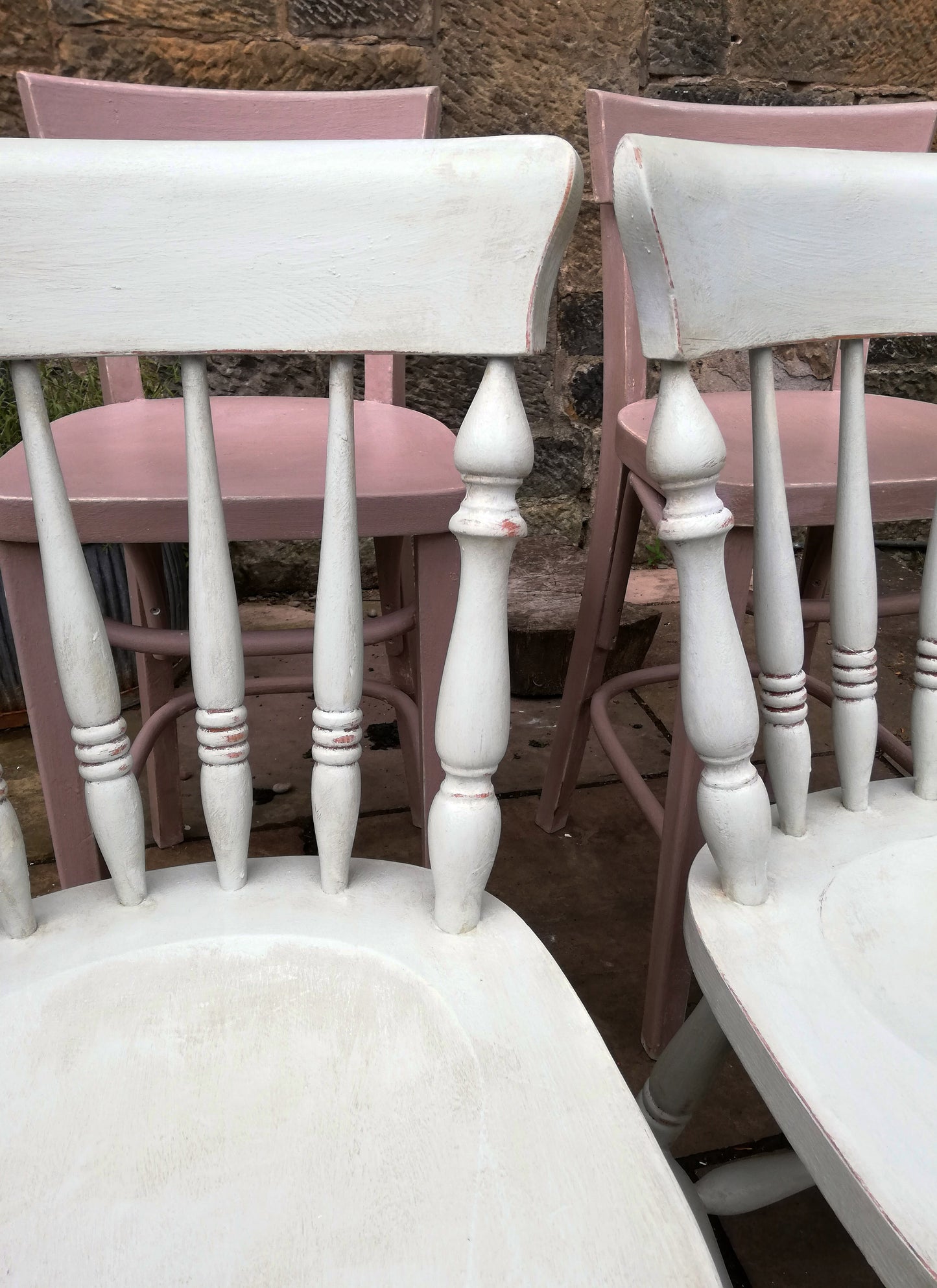 mismatched vintage dining chairs