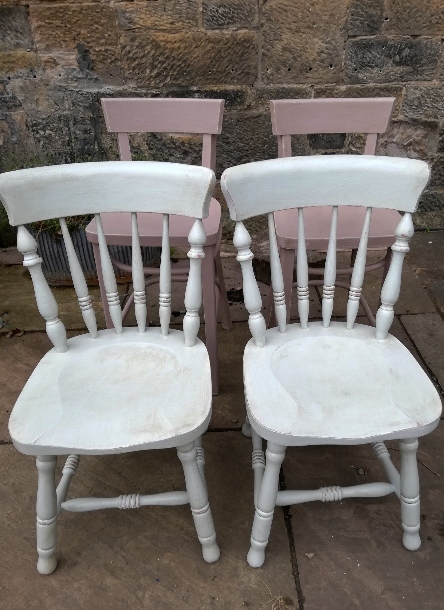 Mismatch vintage dining chairs painted to order in Annie Sloan Chalk Paint