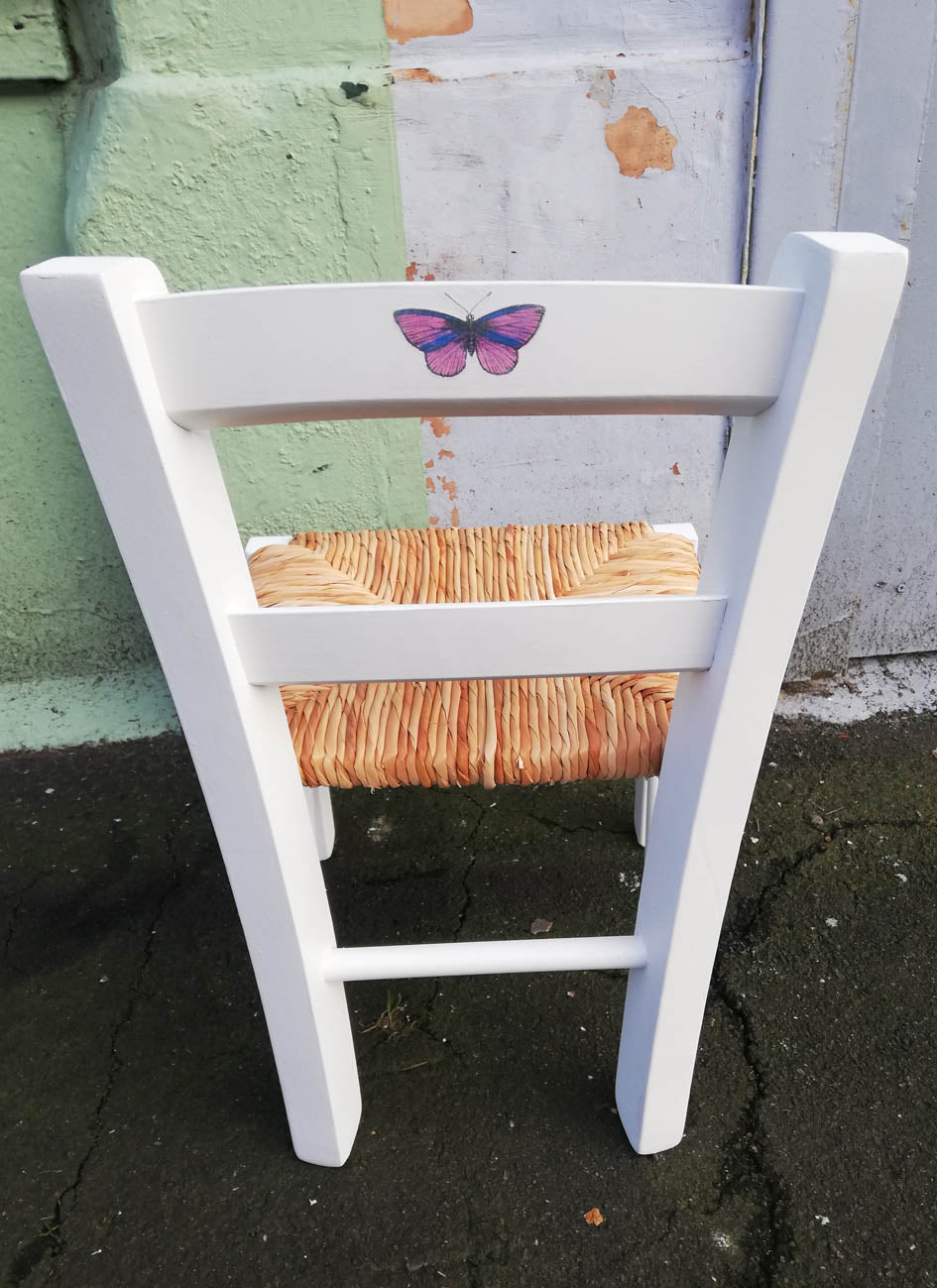 personalised children's chair with butterfly theme