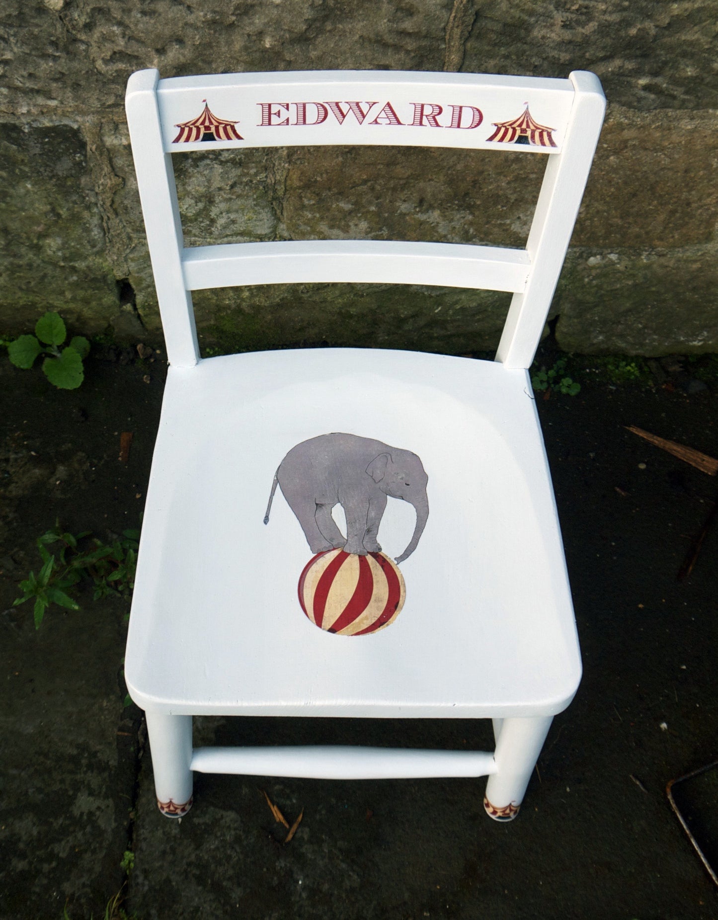 personalised children's school chair with circus theme
