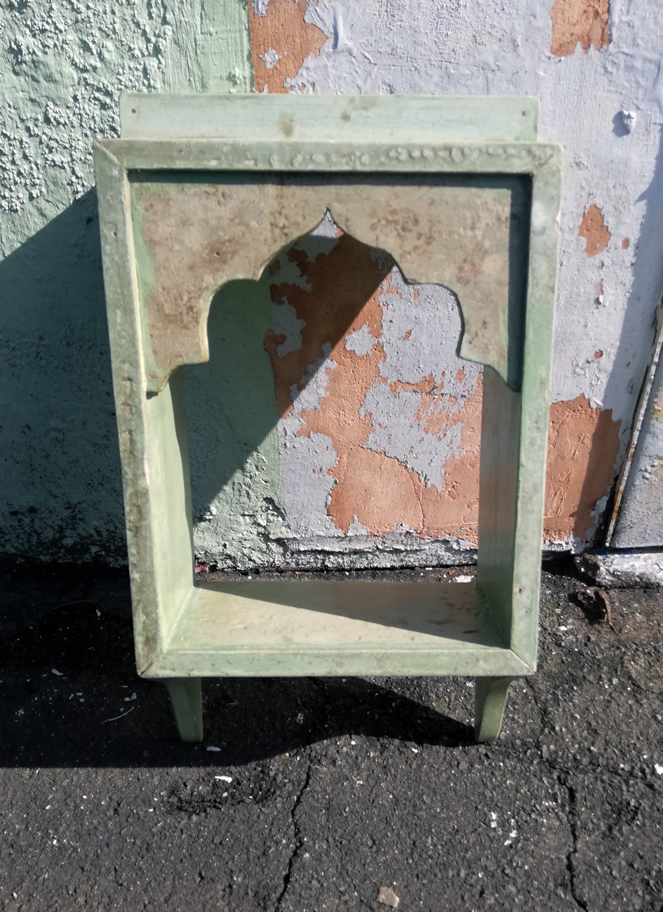 Stunning antique Indian single wall shelf with original paintwork and lovely patina