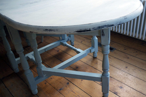 Hand painted shabby chic vintage retro drop leaf dining table