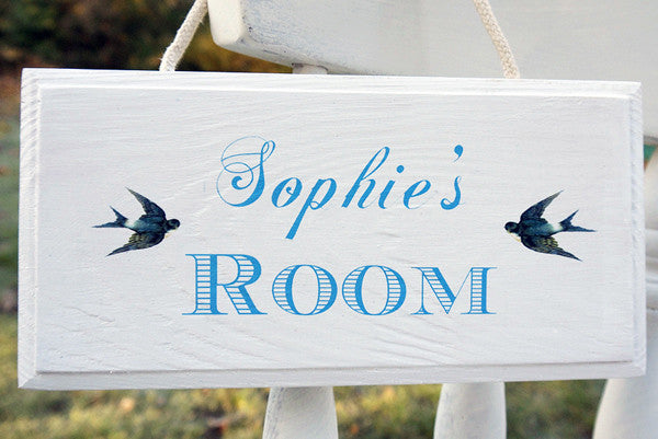 Vintage Style children's name door plaque by Emily Rose Vintage you choose boy or girl design