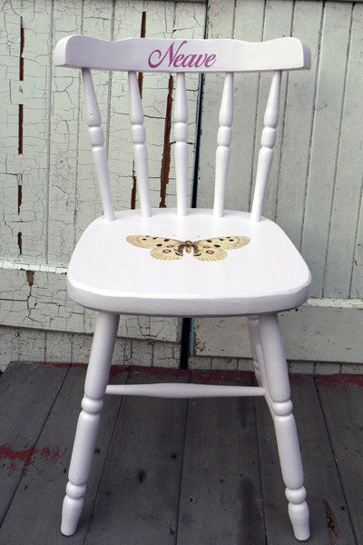 Custom Listing for Emma personalised hand painted vintage childs chair with butterfly design