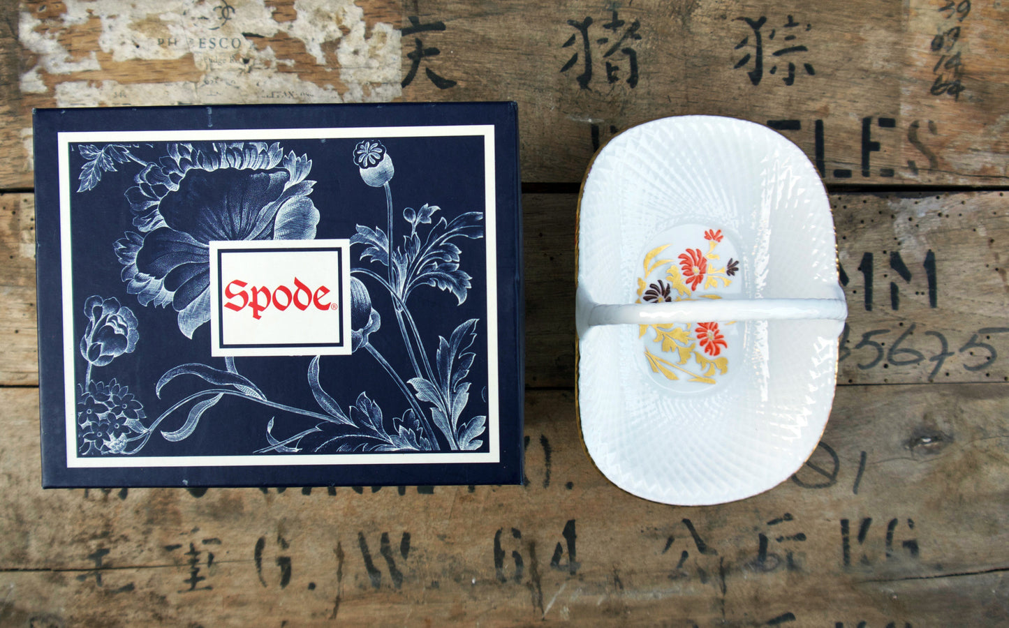 Spode china basket in oroginal box