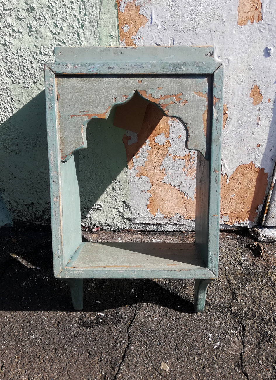 Stunning antique Indian single wall shelf with original paintwork and lovely patina