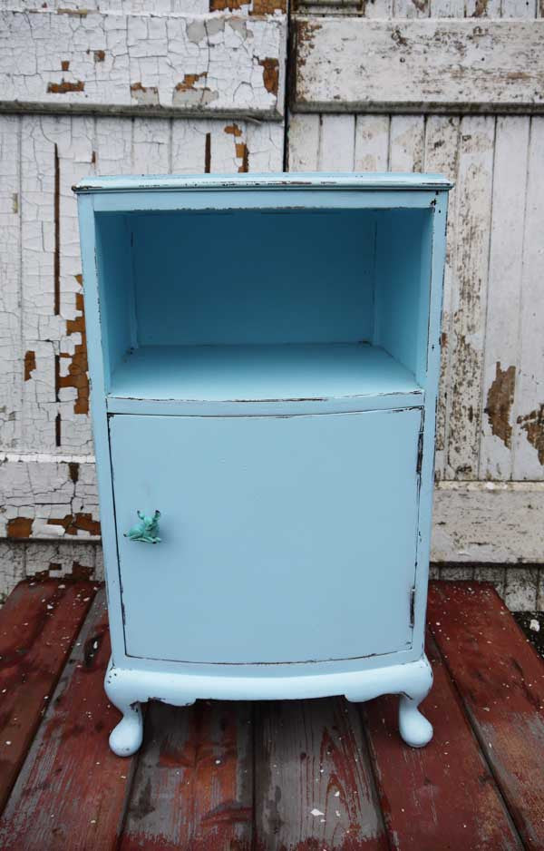 Custom Listing for Claire Vintage shabby chic nightstand bedside cabinet in baby blue by Emily Rose Vintage plus fawn handles