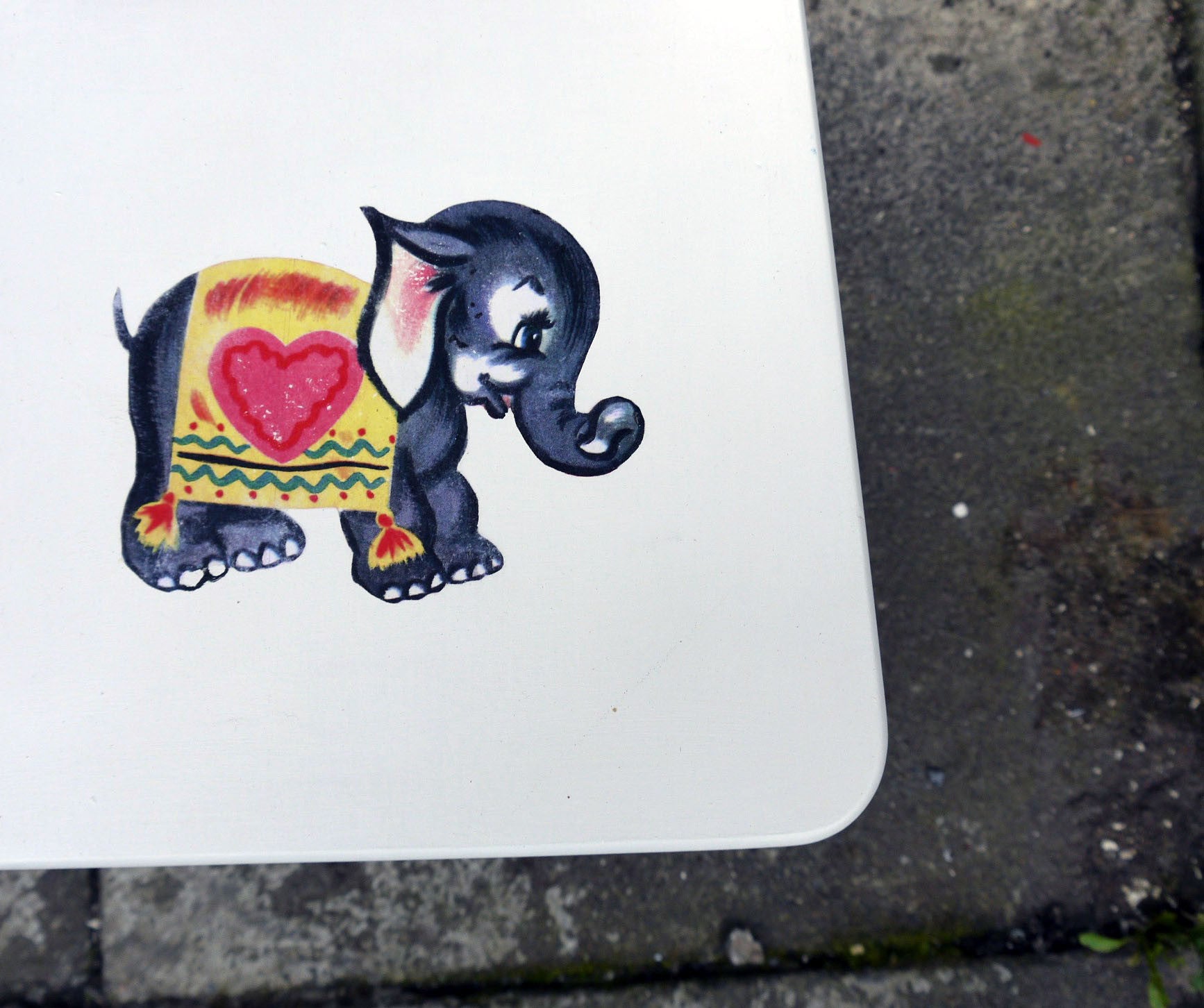 Childs toddler chair painted in Fusion Mineral Paint Casement with retro elephant design
