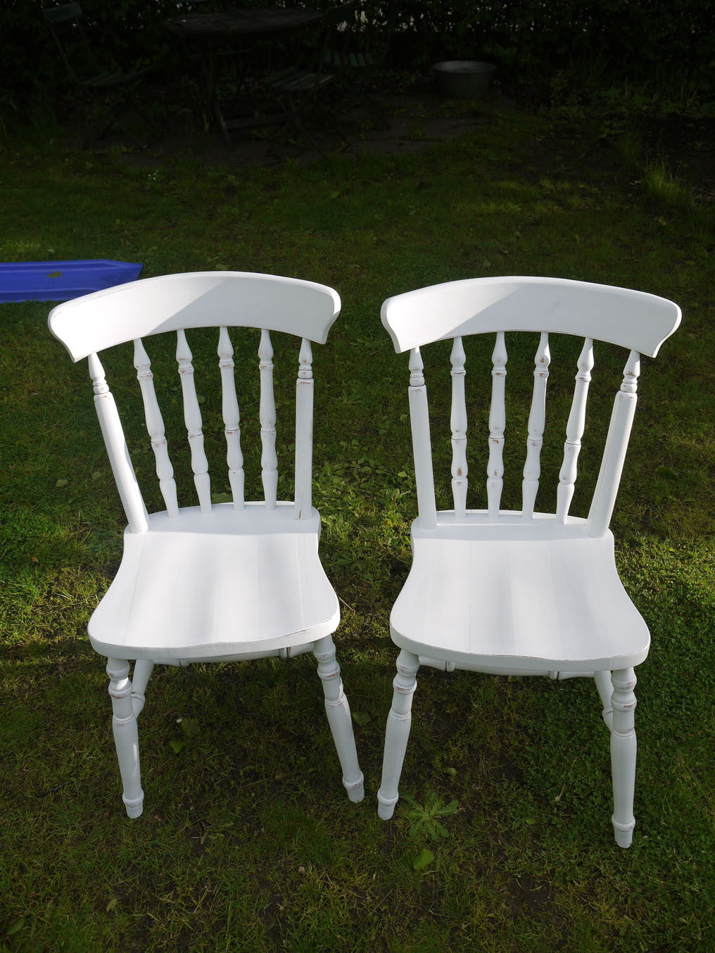 Custom Listing for Marcia 2 x shabby chic dining chairs in Fusion mineral paint White