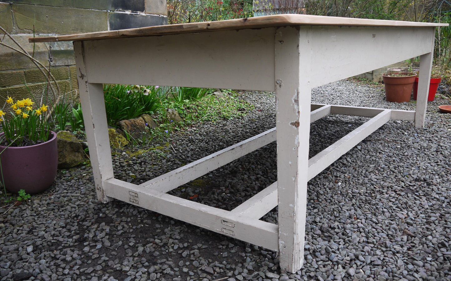 vintage farmhouse refectory dining table