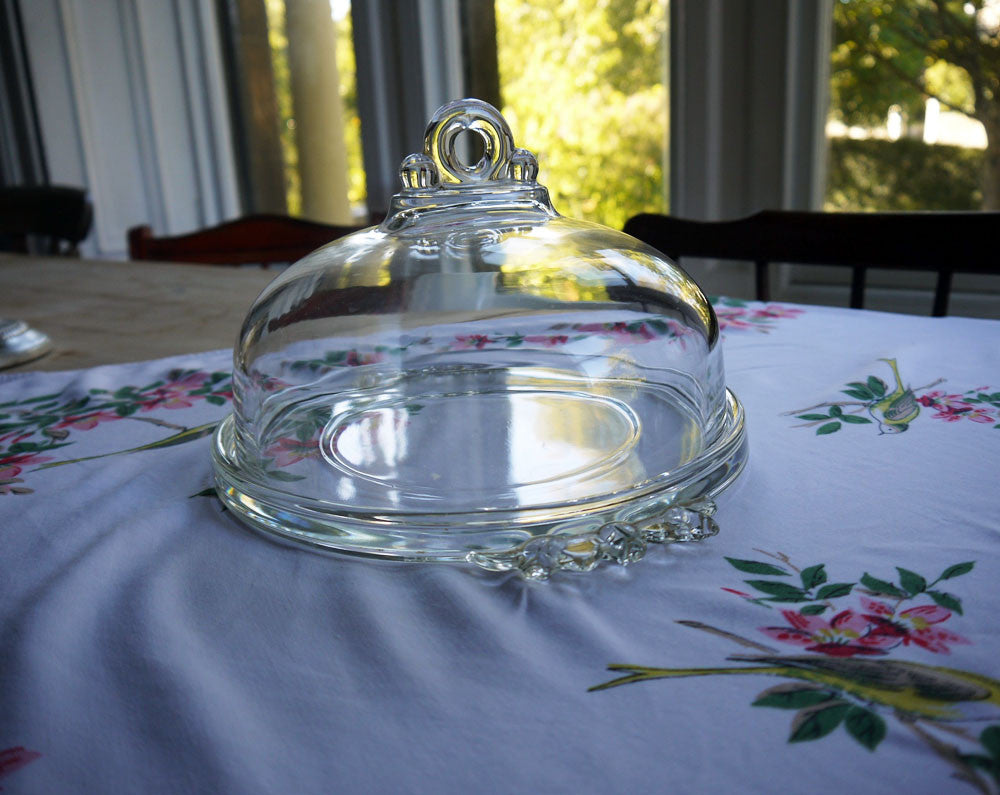 vintage glass cake stand