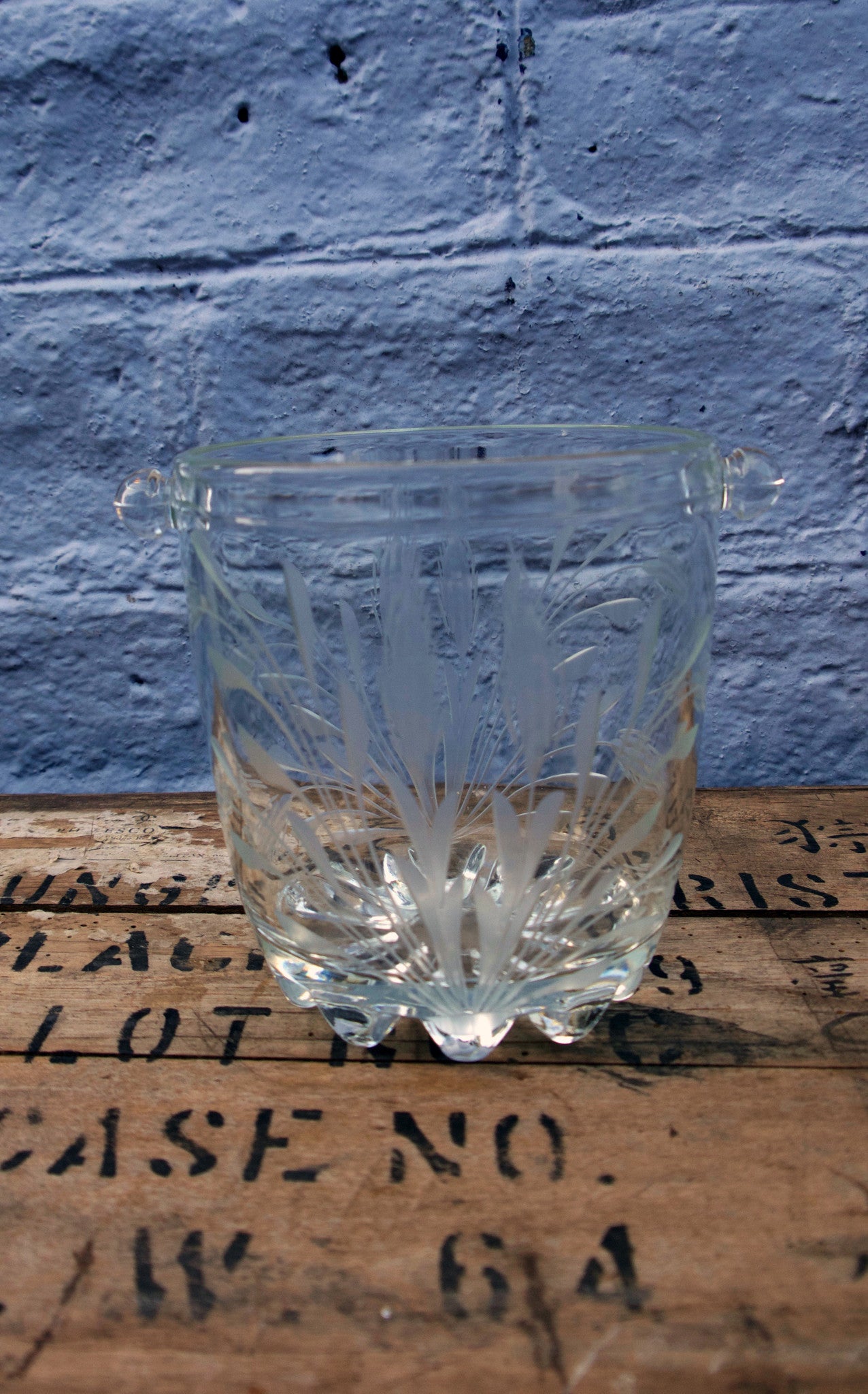 Vintage glass ice bucket