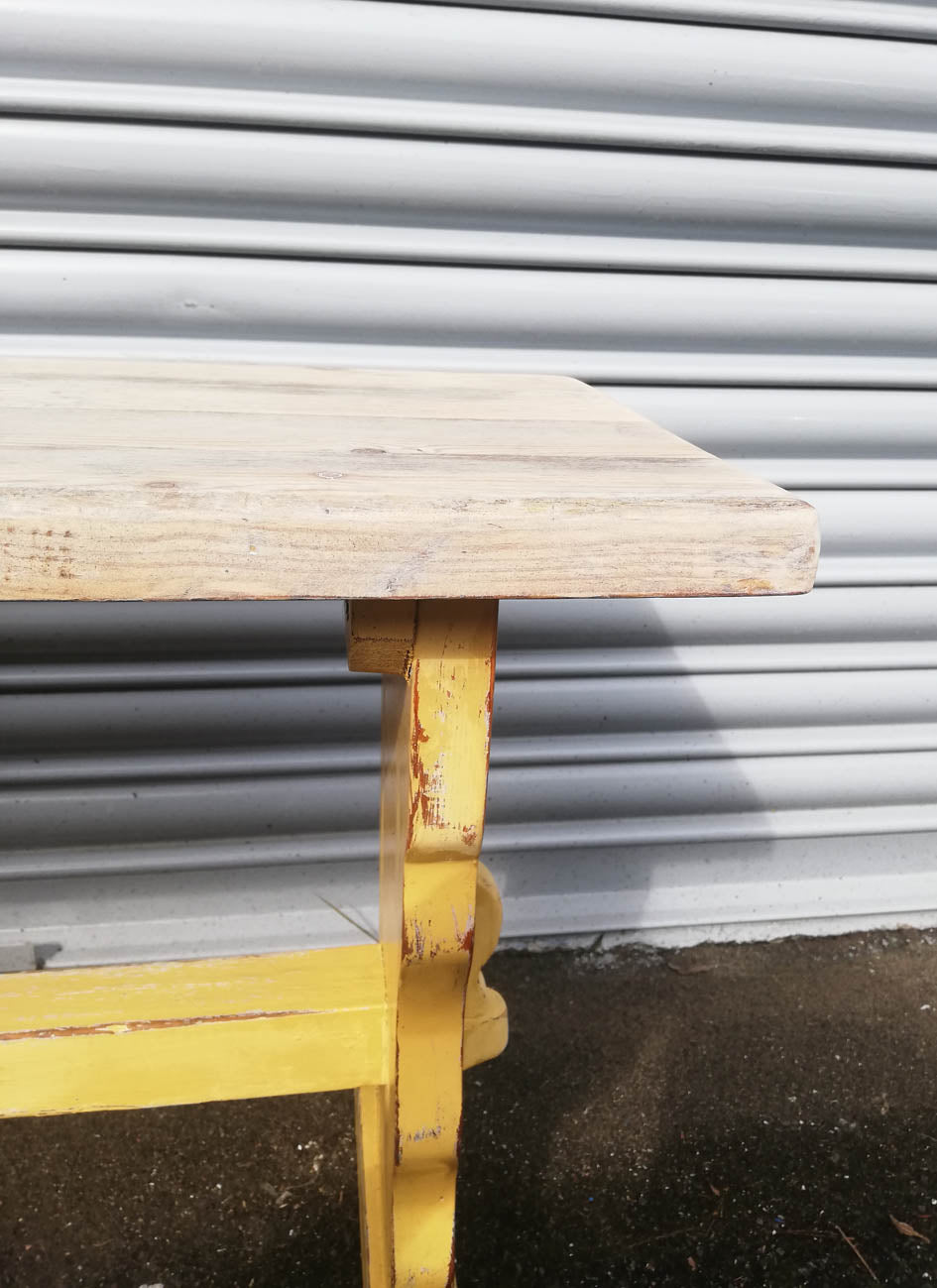 Vintage painted pine kitchen bench