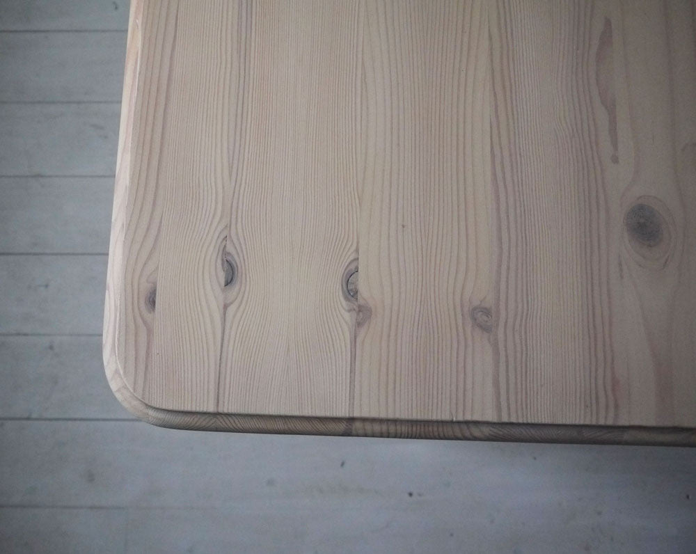 vintage refurbished pine dining table with whitewash top