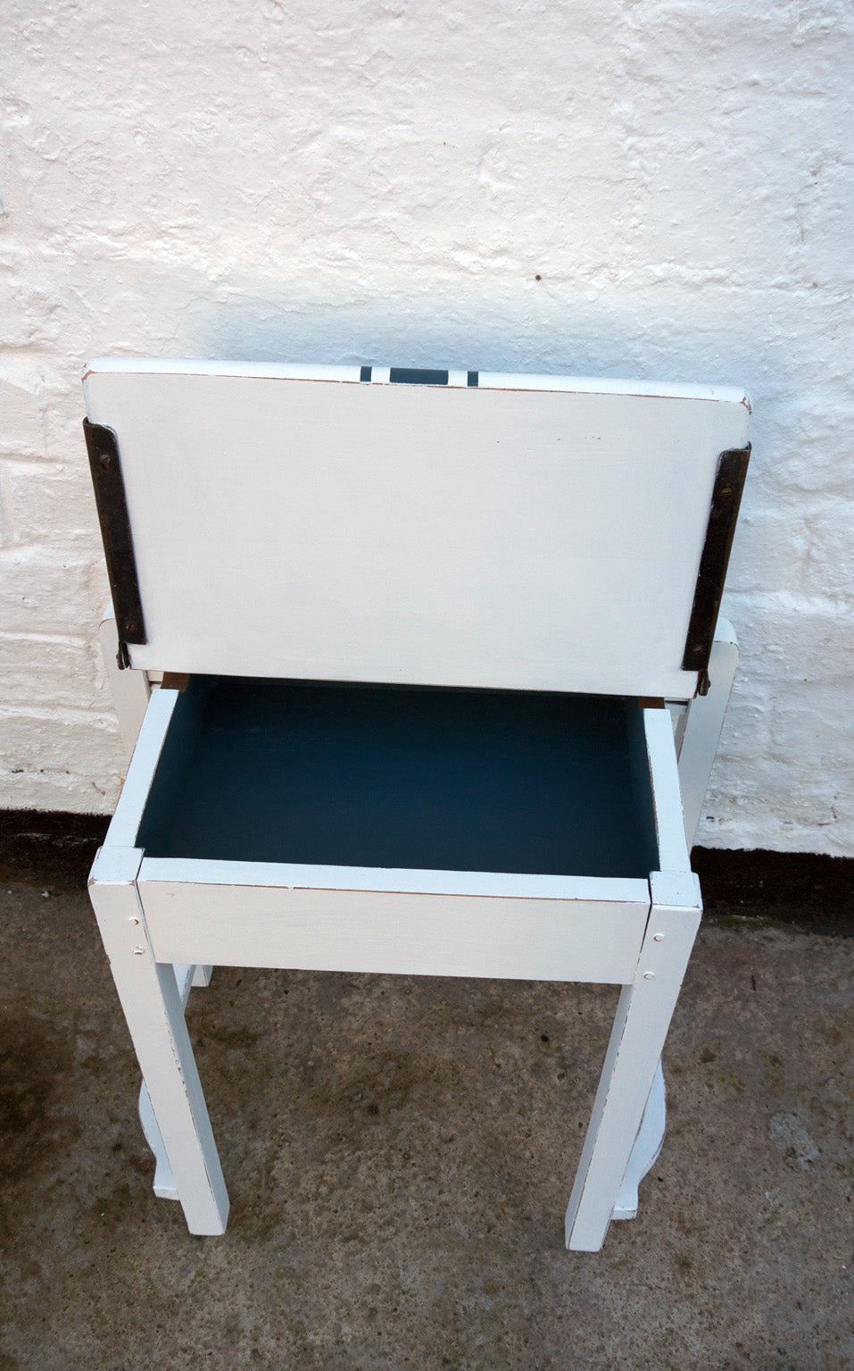 Hand painted vintage children's school desks, chairs or  sets with retro grainsack stripe