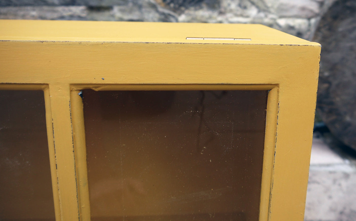 painted wall cabinet in Mustard Yellow