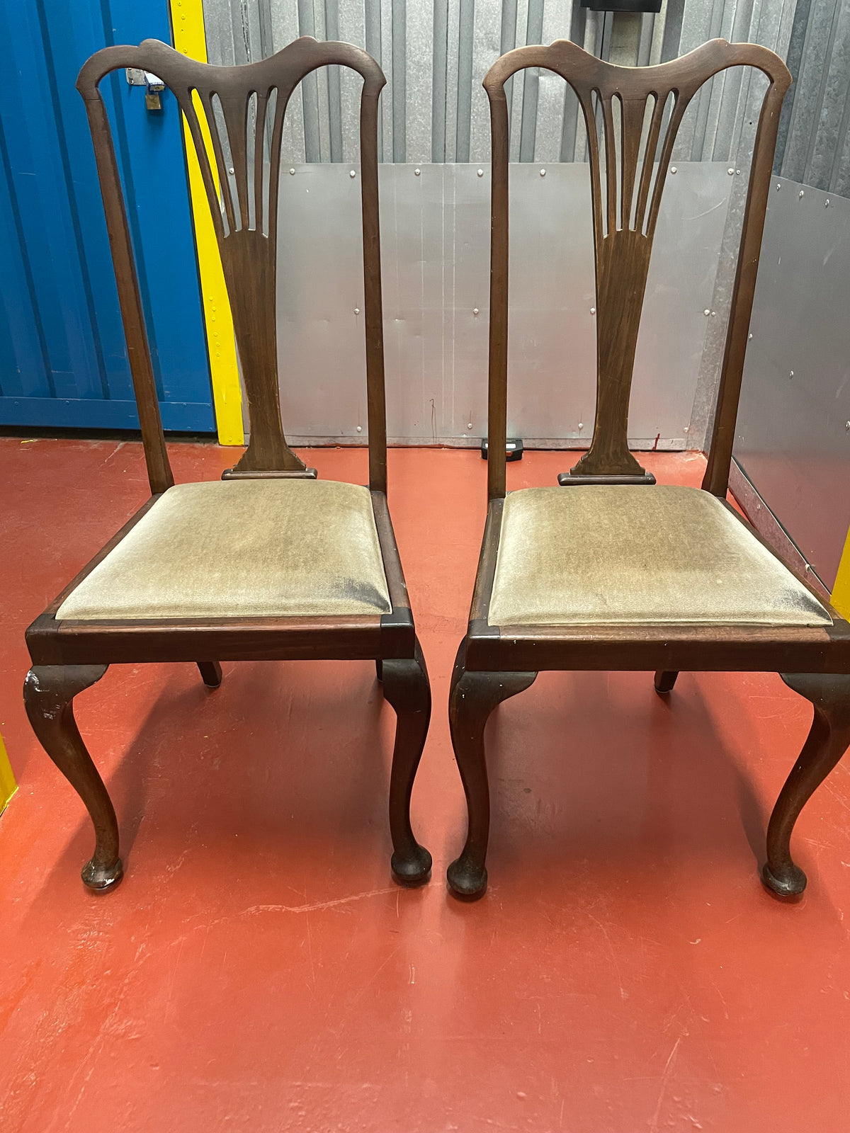 Set of 3 dining chairs available for refurb and upholstery