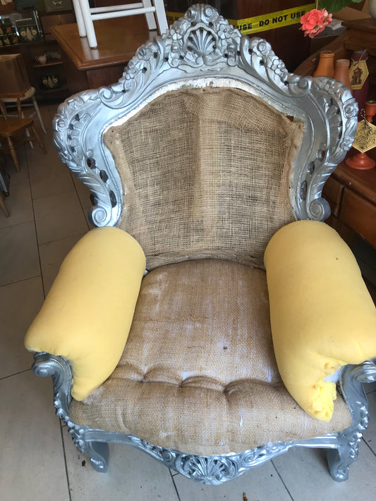 Silver painted arm chair