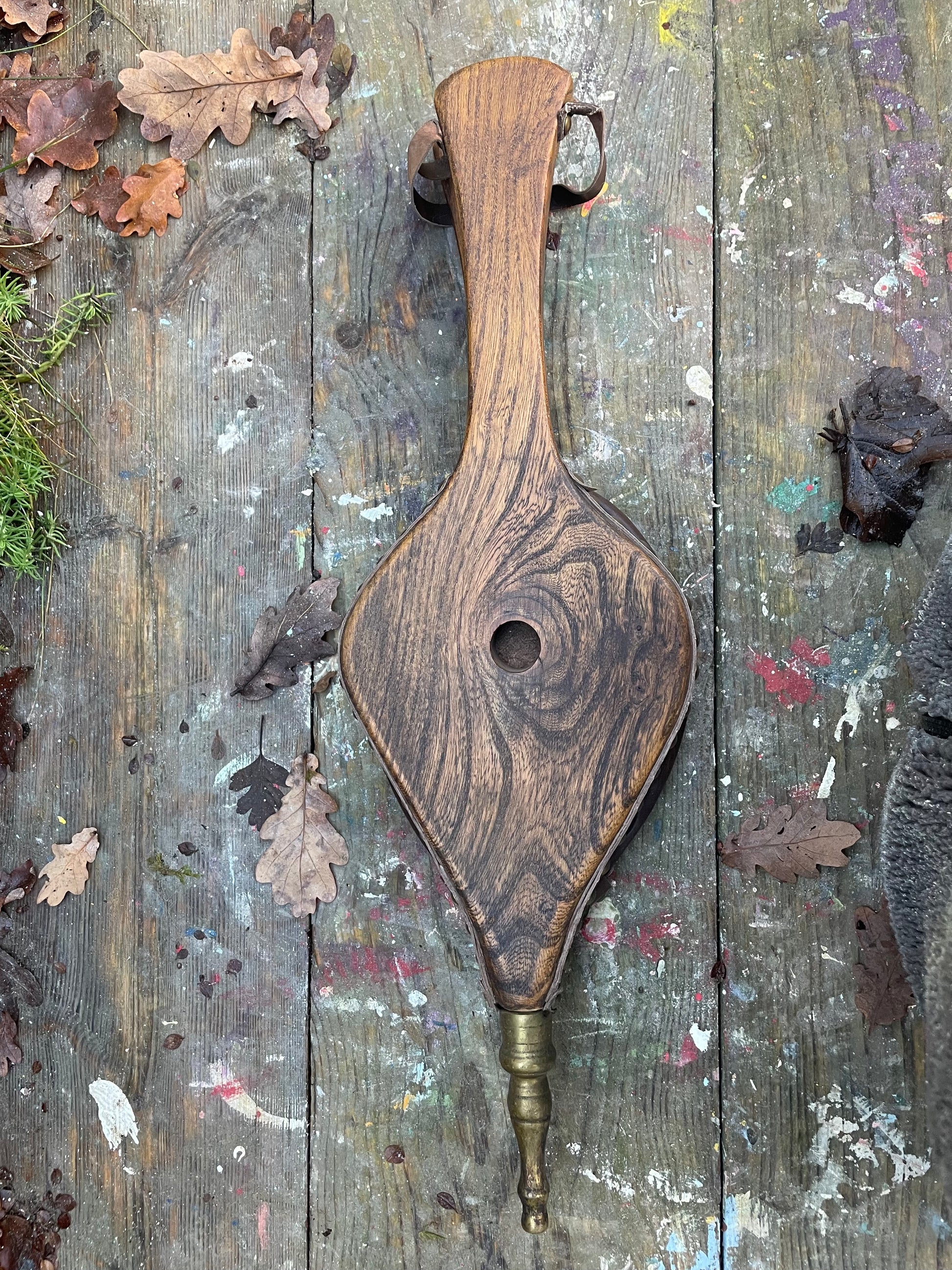 Antiqoe oak fireplace bellows