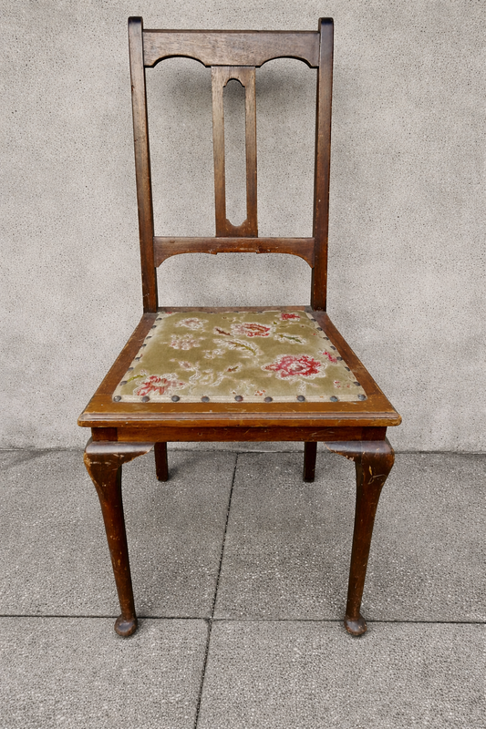 Antique vintage chair available for reupholstery and painting your choice of colour. Price includes upholstery and painting