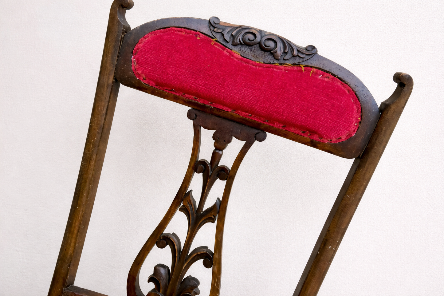 Antique vintage carved dining chair available for reupholstery and painting your choice of colour - price includes upholstery and painting