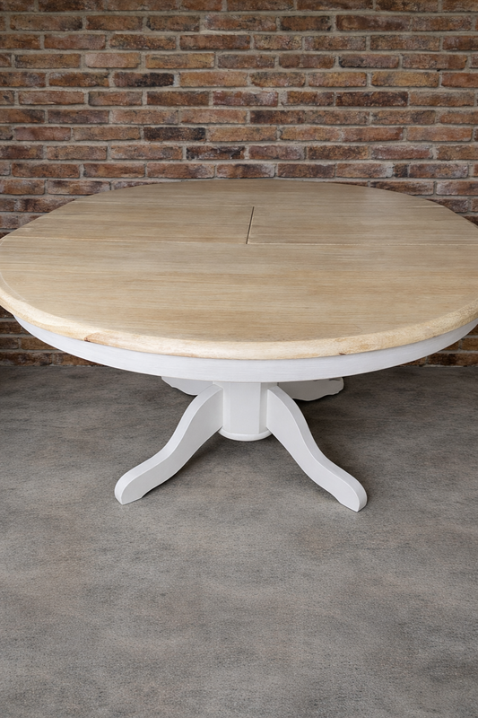 Commission for Anne-  etsy Customer to pick up Pine Vintage round / oval  extending pedestal 4-6 seater dining table
