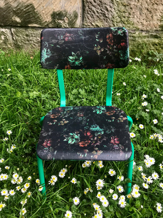 Children's chair painted and decoupaged