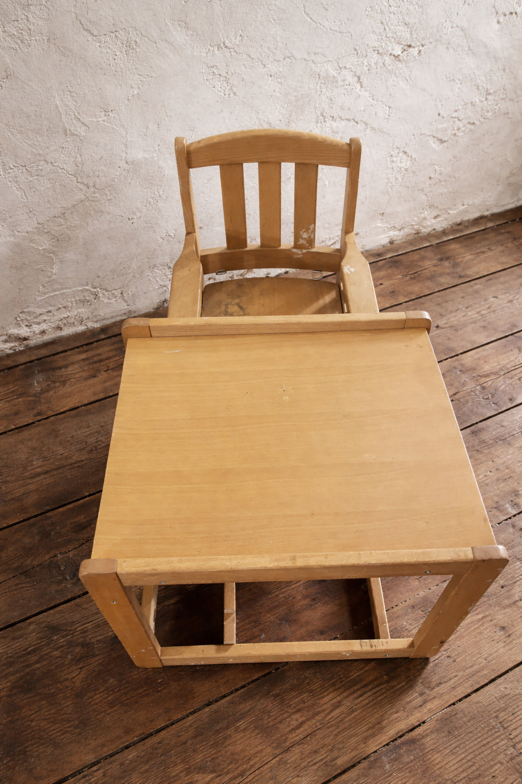 Children's solid wood table and chair,