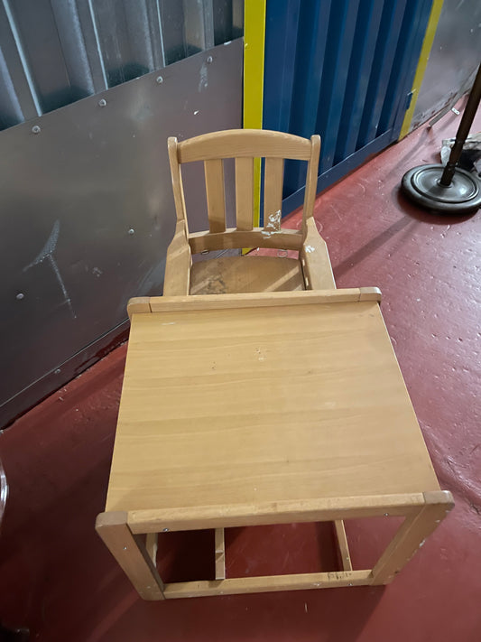 Children's solid wood table and chair,