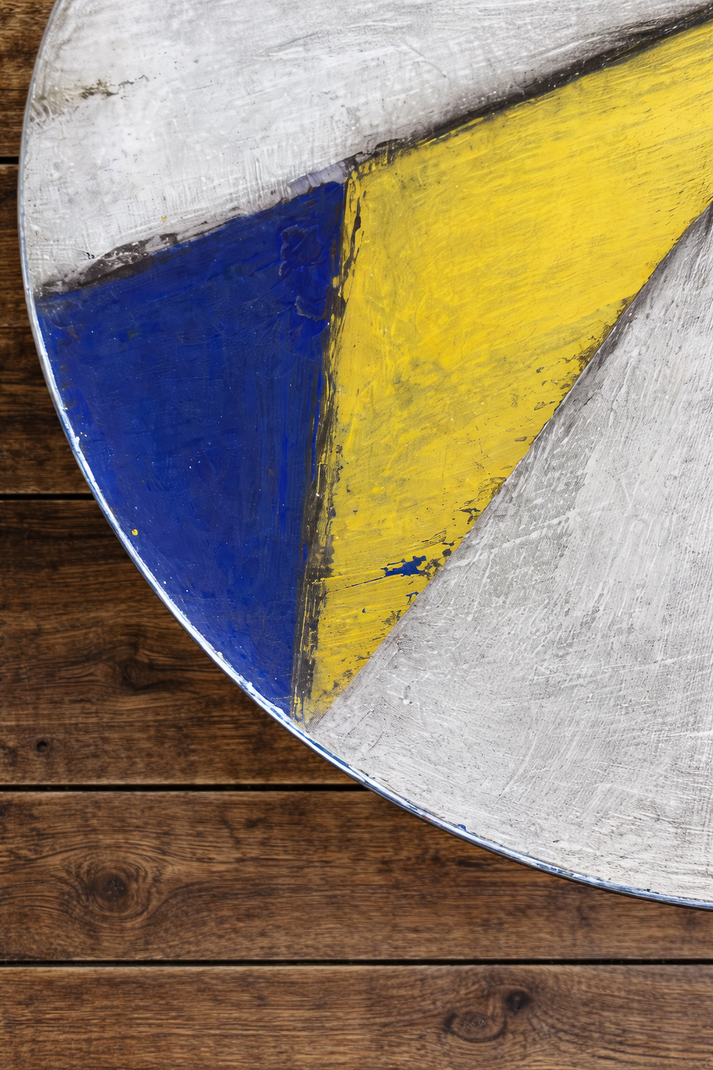 Geometric painted side table