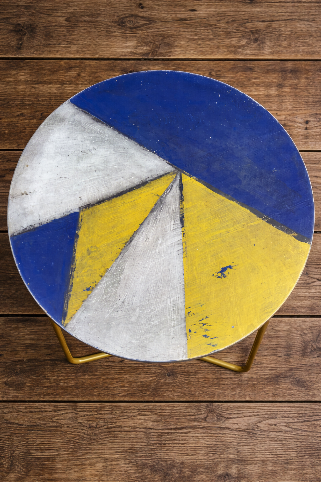 Geometric painted side table
