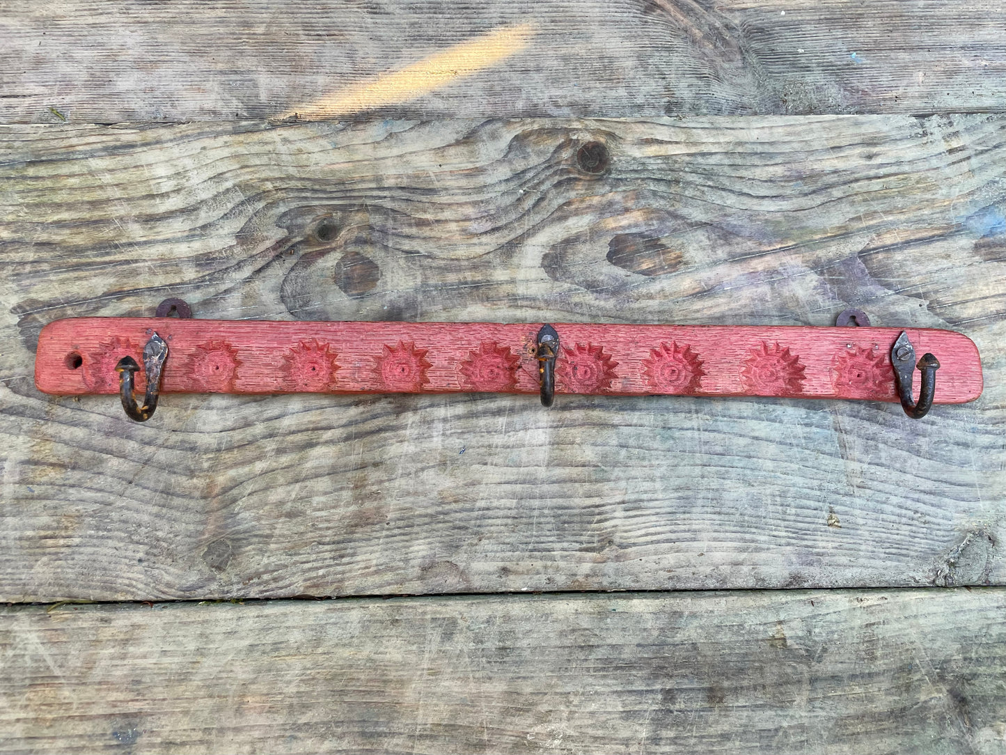 Hand carved wooden Indian mini coat hooks.