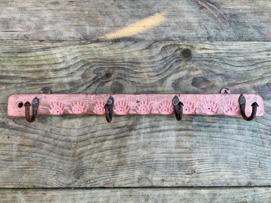 Hand carved wooden Indian mini coat hooks.
