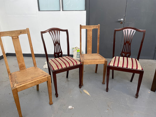Commission for Tracey - Vintage oval  extending  pine dining table  and 4 dining chairs