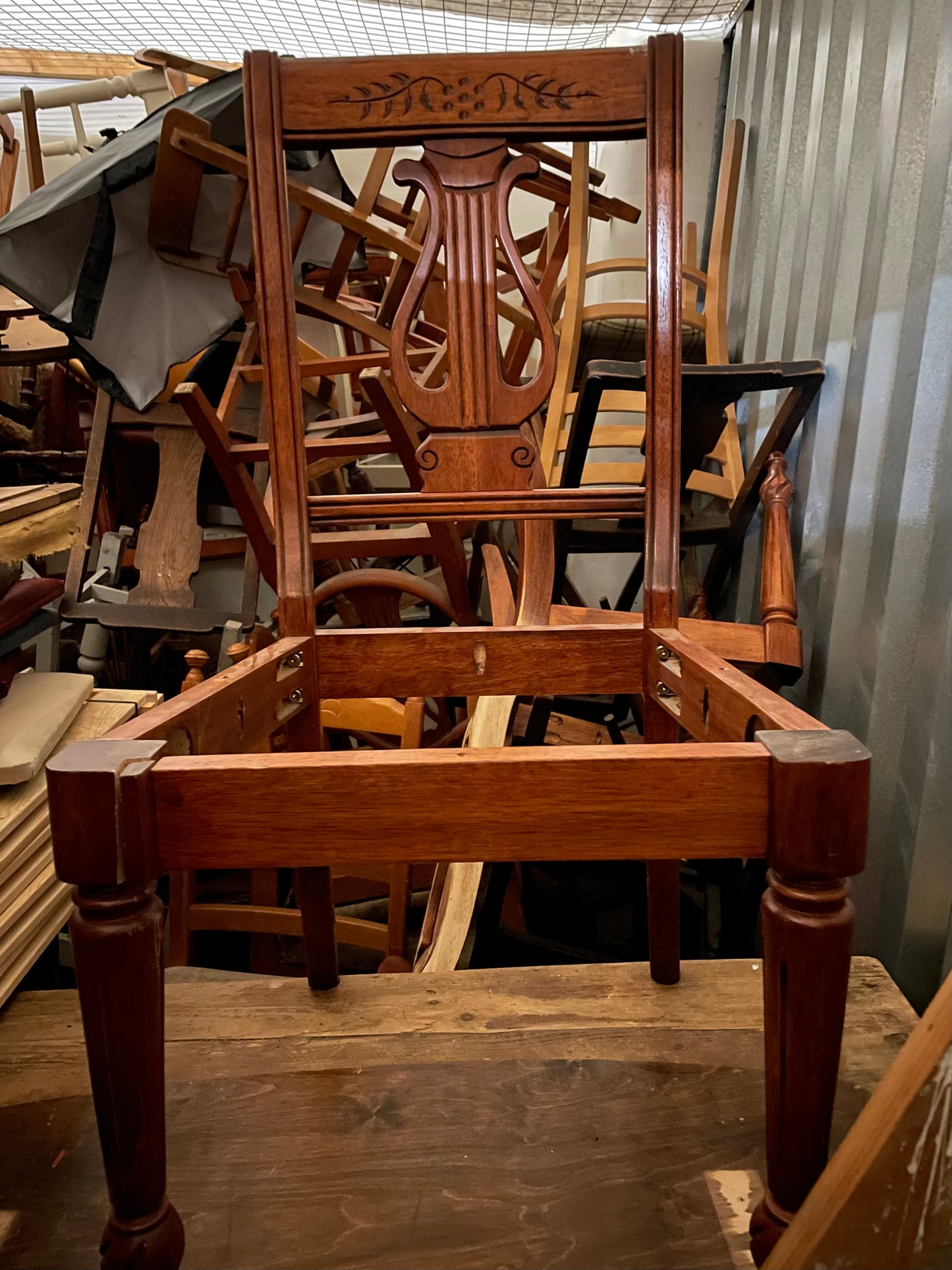 Set of 5 vintage dining chairs available for refurbishment - will sell separately