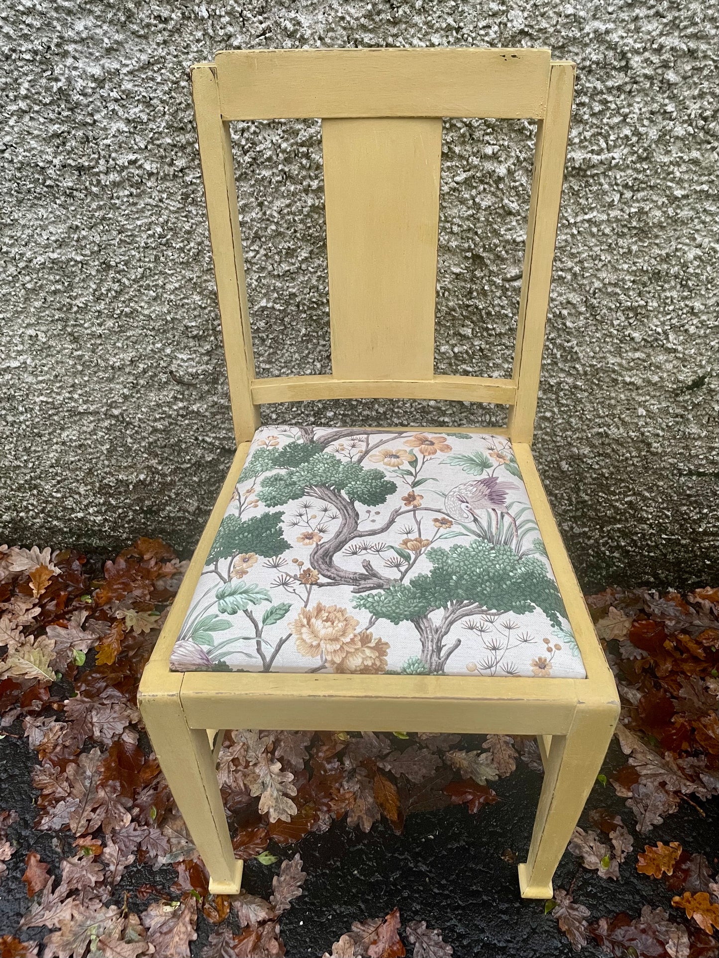 Commission for Rachel - 2 painted and reupholstered dining chairs