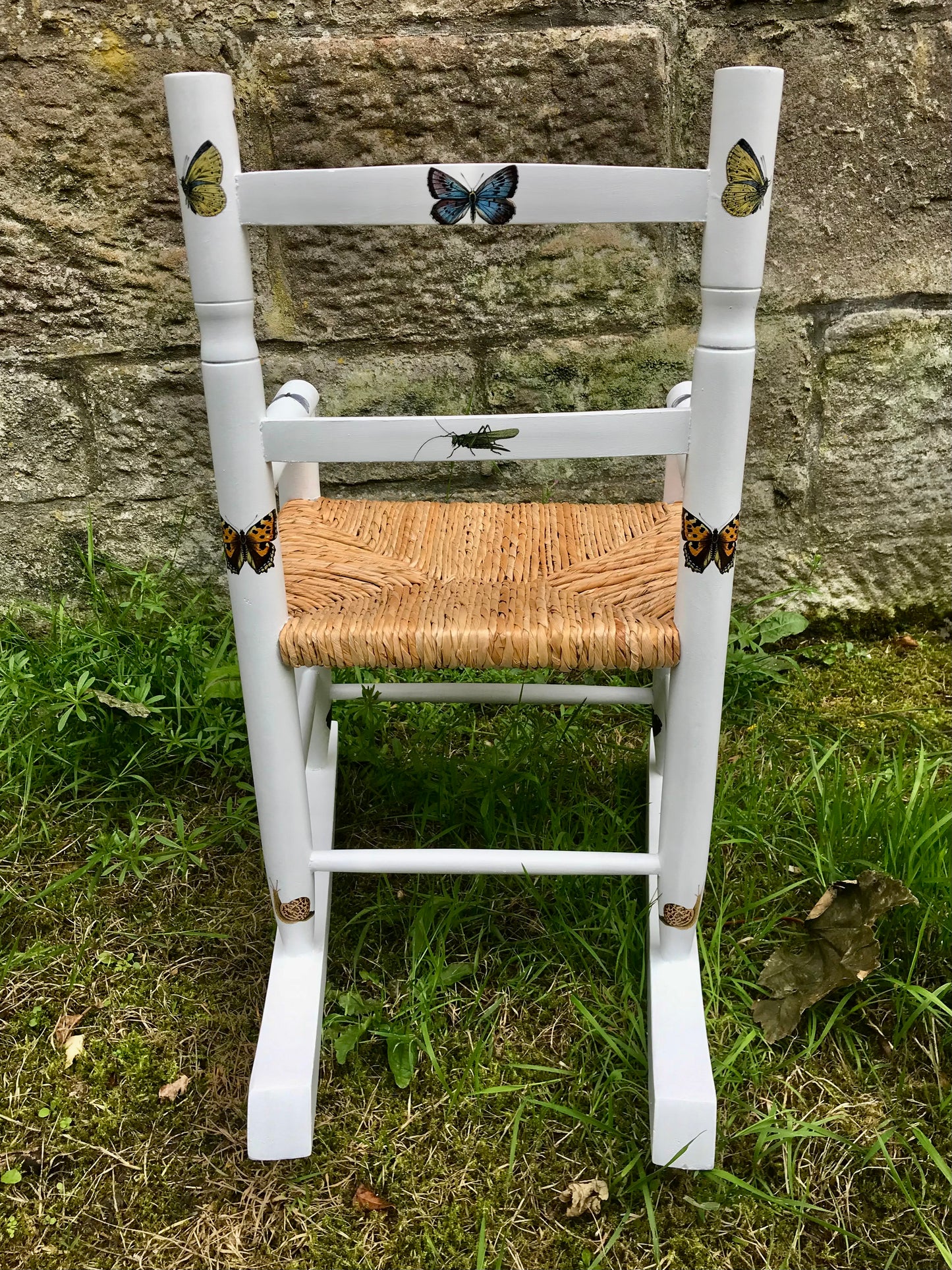 Personalised children's rocking chair - Insect field theme - made to o ...