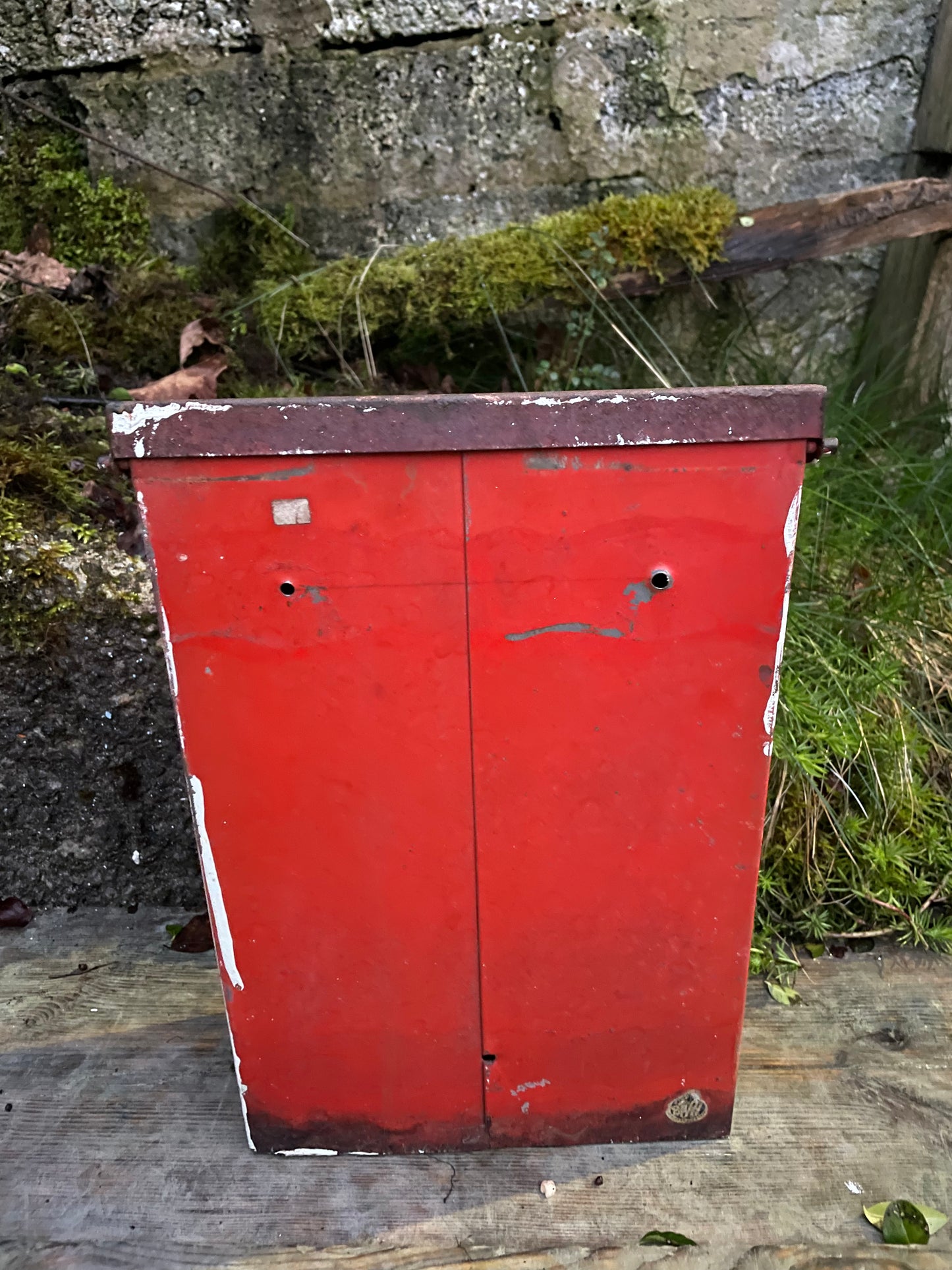 Red Swedish vintage Wall Mount Mailbox