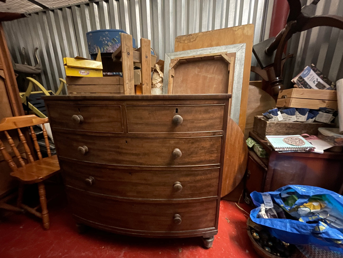 Vintage mahogany chest of drawers available for  painting or refinishing - price includes painting