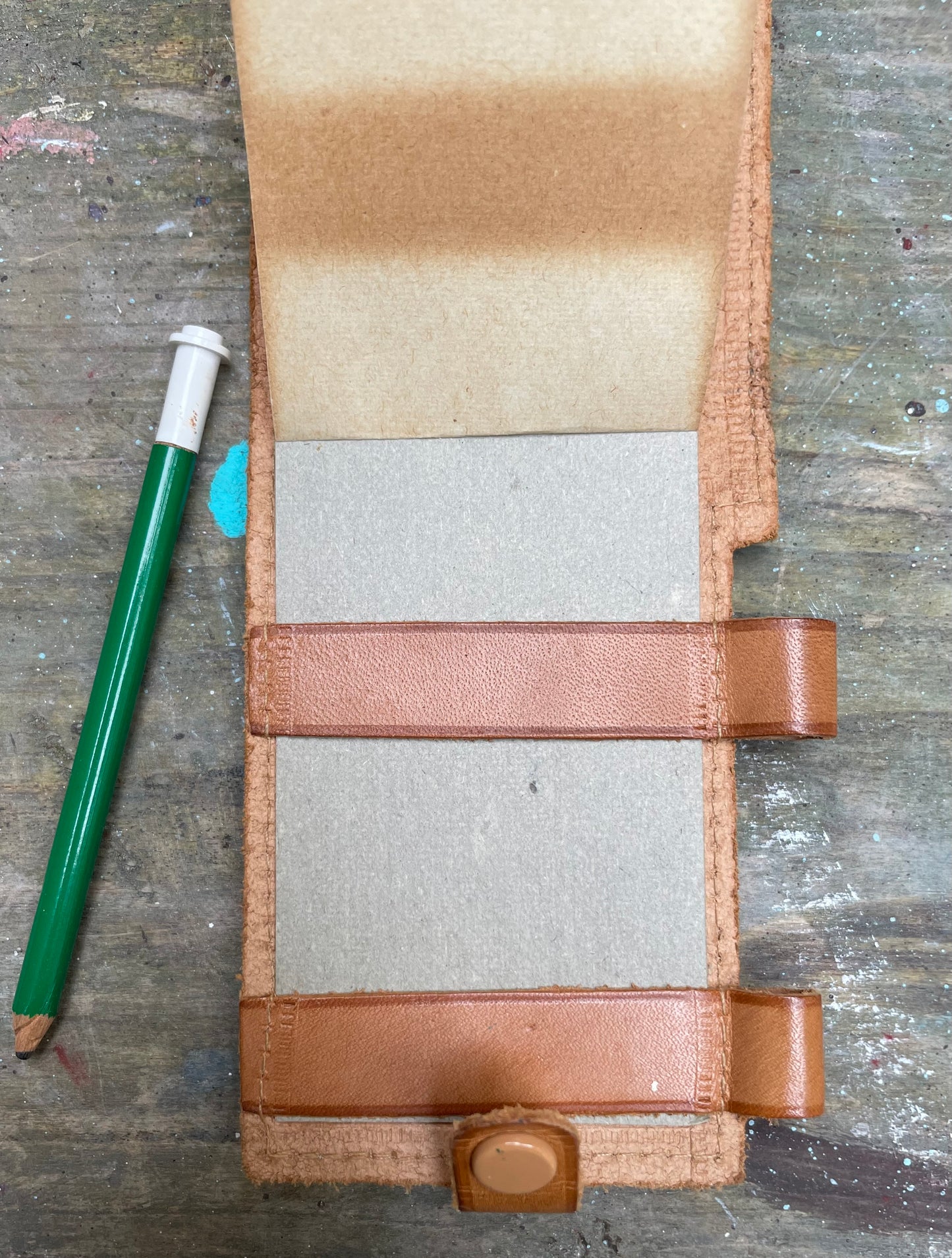 Vintage mini memo note pad and pencil