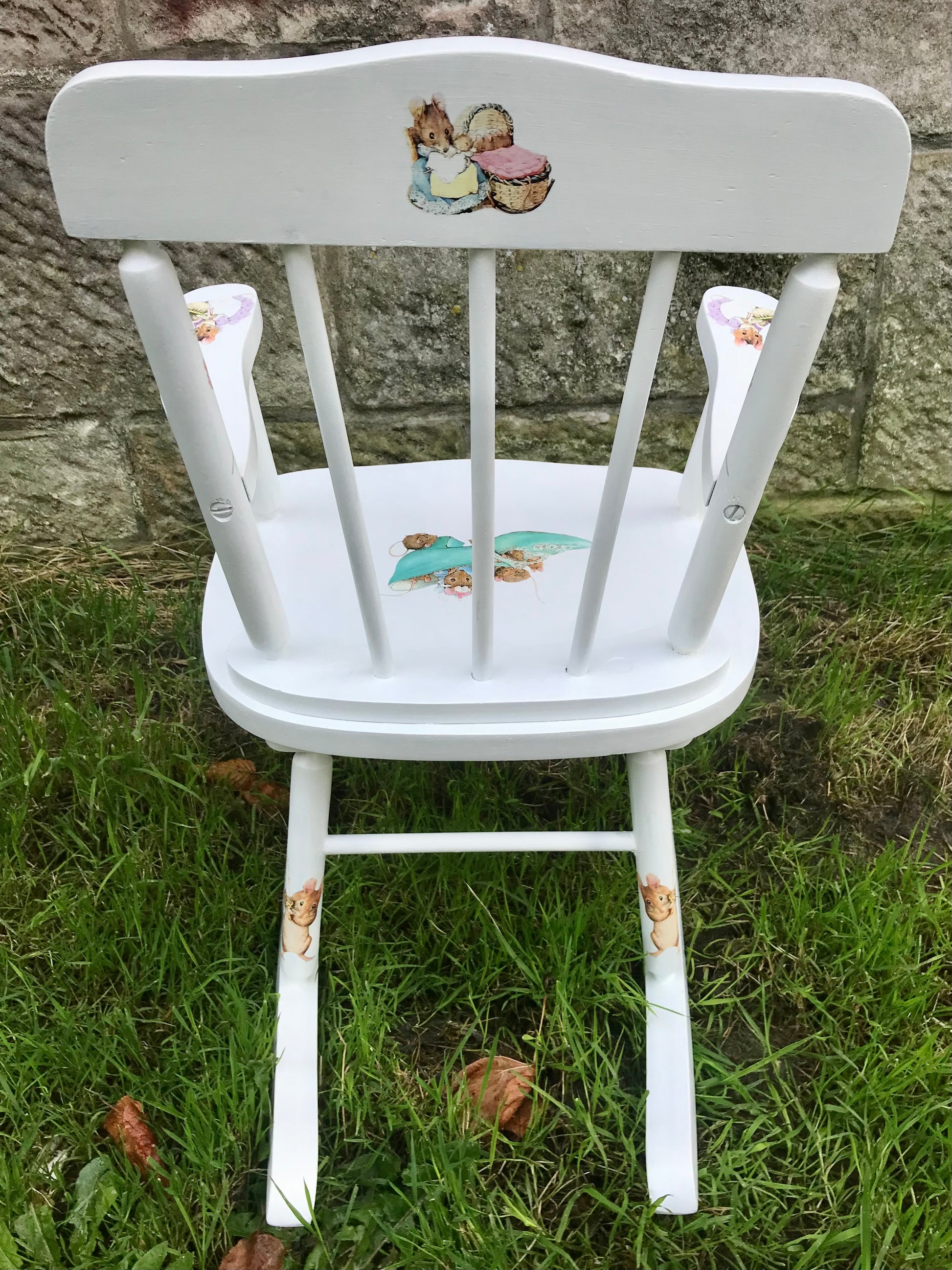 Personalised children's rocking chair - Little Mice Theme - made to order