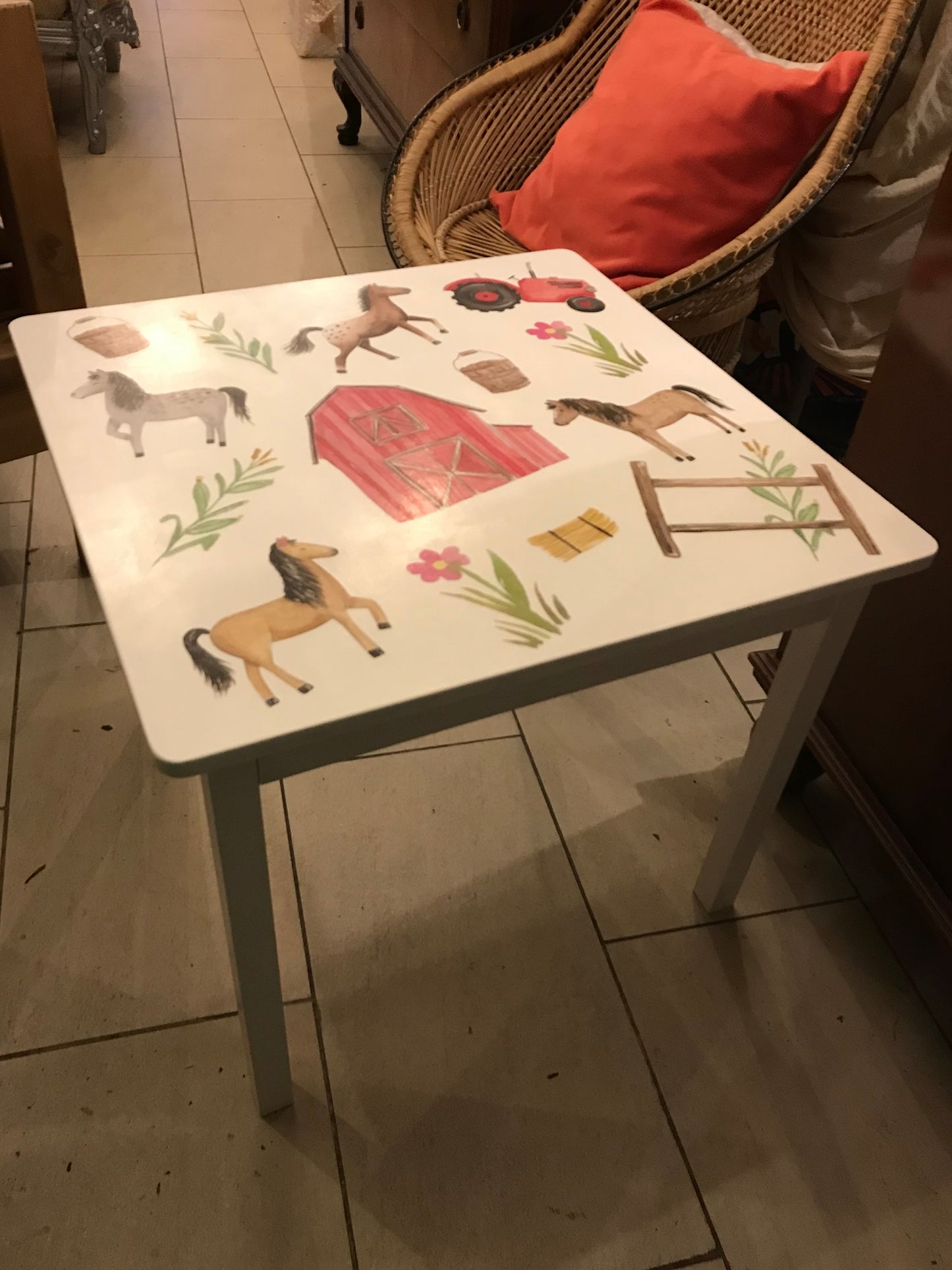 Commmission for Emma P- personalised children's table and 2 chairs