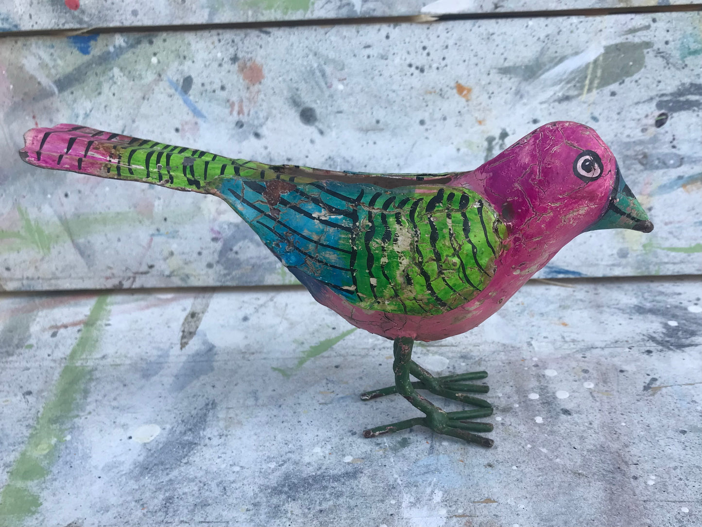 Painted Small metal Finch